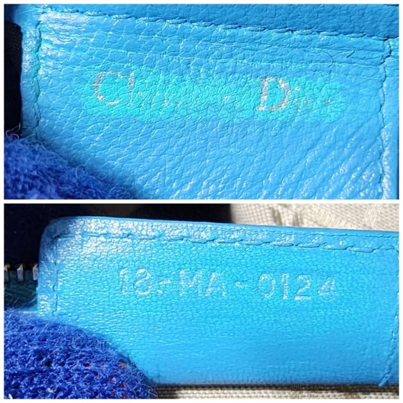 Authentic CHRISTIAN DIOR Lambskin Cannage Medium Lady Dior Satchel Bag Blue - Picture 8 of 16